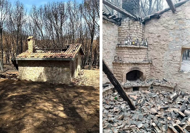 27. August 2024: das zerstörte Gebäude nach dem verheerenden Brand	